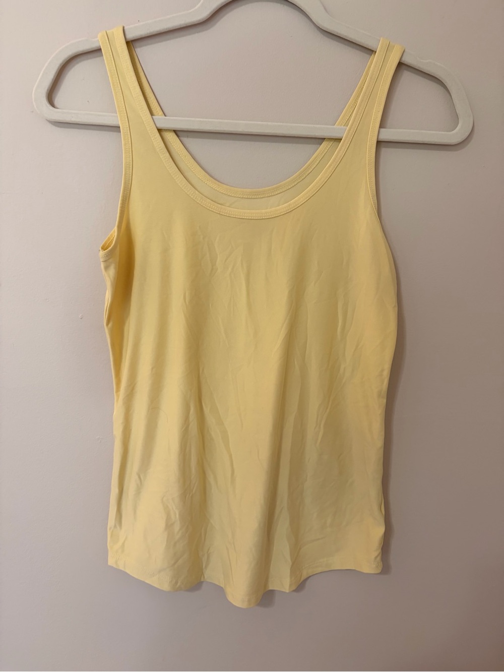 No Boundaries Light Yellow Double-Strap Scoop Neck Tank
